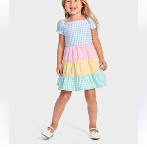 Gymboree Garden Party Girl’s Tiered Gingham Dress Size 8, Easter Spring Summer